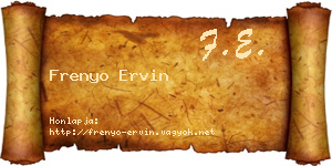 Frenyo Ervin névjegykártya